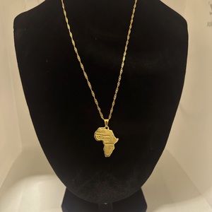 Gold Plated Africa Pendant
